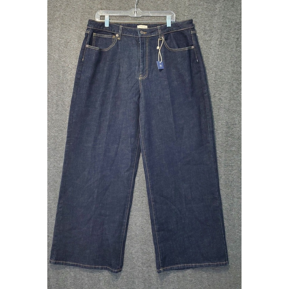 Oliver Logan Jeans Womens 33‎ (36x30)Madison  Wide Leg Raw Denim Slow Denim NWT